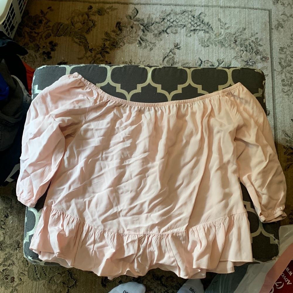 Light pink off the shoulder top with half sleeve
